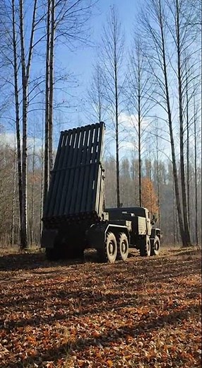 BM-21 Grad unleashing Hell! 🚀🔥 122mm Rocket Salvo #Shorts #military