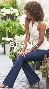 4.7K views · 14 reactions | The jeans you’ve been waiting for feature a pull-on design, 4-way stretch, and strategically placed pockets that lift your booty. | SPANX | Facebook