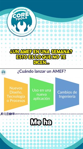 🚨 “Si un ingeniero te presume que puede hacer un AMEF solo en una semana… es que no sabe que no sabe.” En muchas plantas he visto cómo intentan meter horas y horas de una sola persona para cubrir todo un AMEF. Esto demuestra algo muy importante: dominar las Core Tools no es cuestión de rapidez, sino de conocimiento y método. Con nuestro Curso de Core Tools aprenderás a: ✅ Planear y ejecutar AMEF correctamente, sin improvisaciones ✅ Identificar modos de falla y riesgos de manera sistemática ✅ Cu
