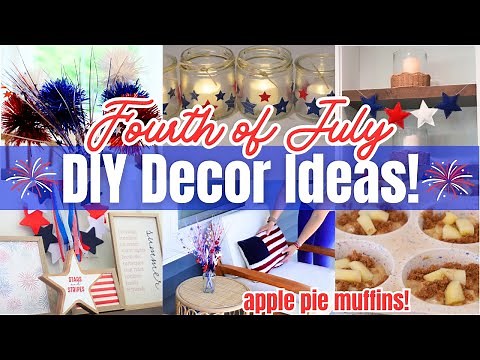 Simple DIY July Fourth Decor! Fourth Of July DIY Decor Ideas! Fourth Of July Decorating!