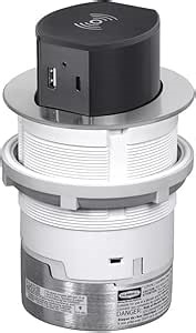 Bryant Electric RCT600ALU 15A 125V Tamper Resistant Tri Power Pop-Up Countertop Receptacle, Aluminum, Surface Mount