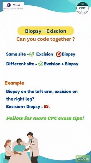 Biopsy and excision coding guidelines for CPC exam. #CPC #cpcexam #biopsycptguideline