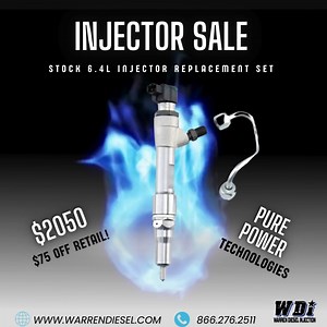45 reactions | Get $75 off a set of 6.4L Power Stroke Pure Power Technologies stock injectors! Injectors come with a two year warranty. They are in stock and ready to ship! Grab yours here: https://shorturl.at/coM35 | Warren Diesel Injection LLC | Facebook