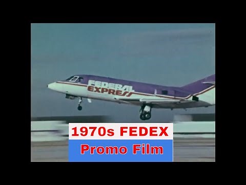 1970s FEDERAL EXPRESS PROMO FILM FEDEX DASSAULT CARGO FALCON 20 JET CEO FRED SMITH 87744