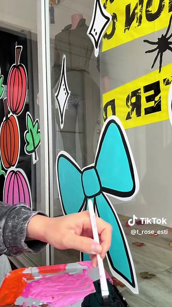 Colorful Fall Window Painting Process in Lumberton, NC