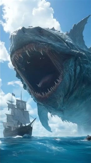 Look, it's a Megalodon shark, but an Ondel-Ondel version #shortsvideo