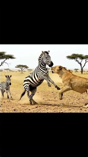 Can a Zebra Truly Win a Fight Against a Lion in the Wild #shorts
