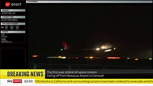 Lift off!! 🚀 Cosmic Girl has taken off from Spaceport Cornwall. Our science correspondent, Thomas Moore, has the latest on the ground. Follow live updates: https://trib.al/xHg1gye 📺 Sky 501, Virgin 602, Freeview 233 and YouTube | Sky News