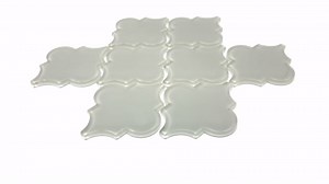 Giorbello Glass Arabesque Tile in Light Gray - Sample