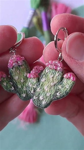 Embroidered Earrings, Handmade Unique Jewelry #artisanjewelry #jewelry