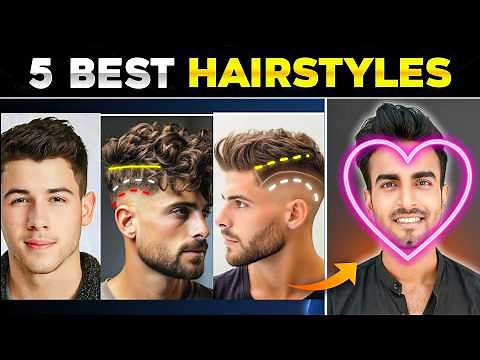 "Heart Face Shape : Top 5 Hairstyle Ideas( Day-4) | Best Hairstyle For Heart Face Shape Men"