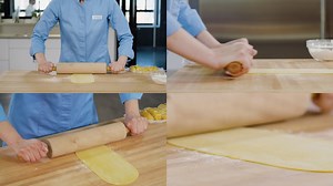 For a pasta dough that could be easily rolled out by hand (but still cook up into delicate, springy noodles), we added six extra egg yolks and a couple tablespoons of olive oil. In addition, we incorporated an extended resting period to allow the gluten network to relax and developed a simple, effective rolling technique. | America's Test Kitchen