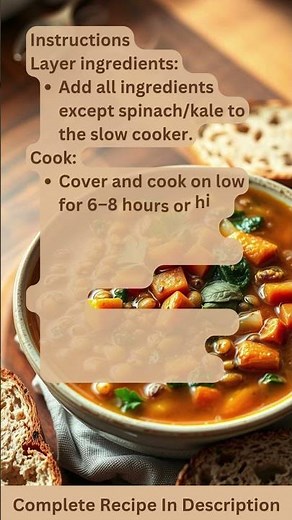Slow Cooker Hearty Vegetable Lentil Soup Recipe by What Shall I Cook