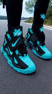 Turquoise Mid Nike Barrage💙 #barrage #barrages #midtop #shoesaddict | Richy Customs