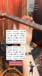 1234 Double String Switch Exercise. This one is simple in essence but a real finger twister and mind bender when you first do it. #guitarexercise #beginnerguitar #beginnerguitarlessons #guitar | Jamparkguitar