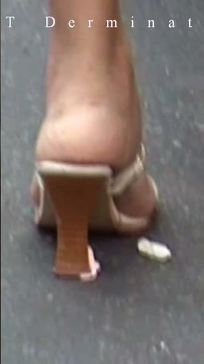 super close-up high heel crush