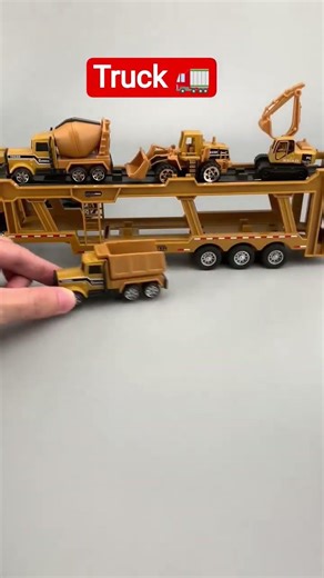 Cars carrier flatbed transportation Truck carrying jcb excavator backhoe loader Crane dump truck