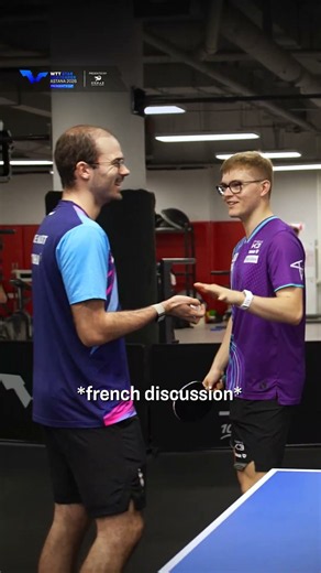 Table Tennis Wordle with Alexis Lebrun and Leo De Nodrest! 😂 #WTTAstana #TableTennis