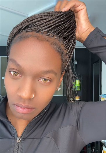 Micro braids on myself #fyp #labraider #mobilesalon #braider #mobilebraider