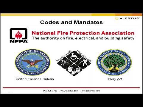 Alertus Mass Notification System Code Compliance Overview