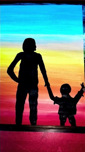 Beautiful family silhouette art in minutes 🎨 #art #diy