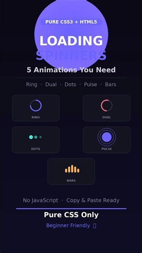 🚀 5 Pure CSS Loading Animations Every Developer Should Know