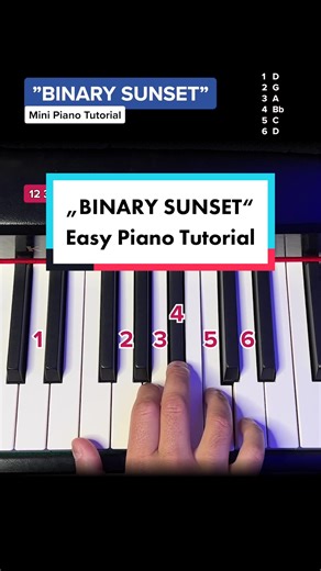 „BINARY SUNSET“ (Star Wars) - Mini Piano Tutorial #easypianotutorial #klaviertutorial #pianotutorial