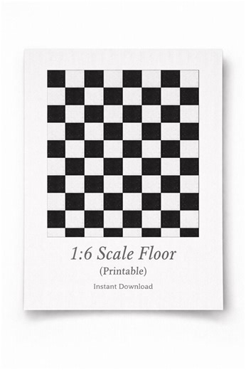 Printable 1:6 Scale Black and White Checkerboard Tile - Etsy