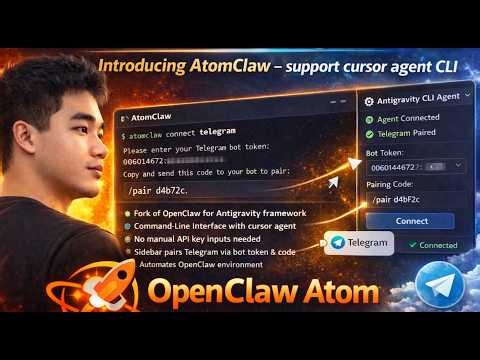 AtomClaw (OpenClaw Atom) + Antigravity: First client support cursor agent CLI