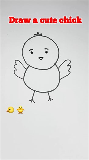 Cute Chick 🐥 | kids easy drawing #shorts #trending #viralvideo #youtubeshorts #viralshorts #art