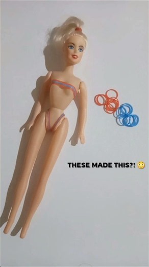 I Turned Hair Ties Into a Barbie Bikini 👙😍#Barbie #DIY #Shorts