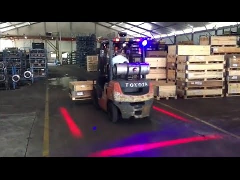 blue spot e red zone empilhadeira