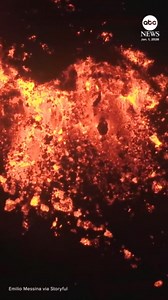 Lava flows on Mount Etna on New Year's Day