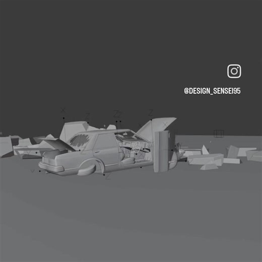 My laptop kept crashing, while creating this car crash animation #3d #3danimation #momentum100dayschallenge #vfx | Okolo Victor