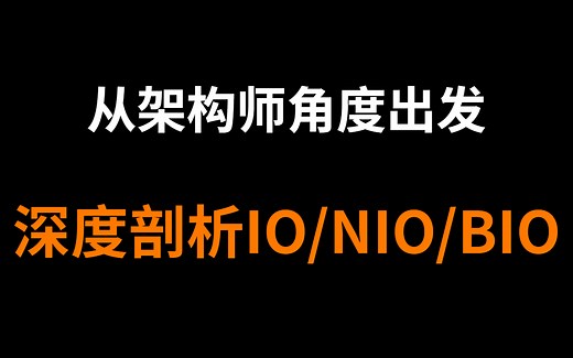 站在架构师的高度看IO，会是怎样的体验？深入剖析NIO/BIO/IO