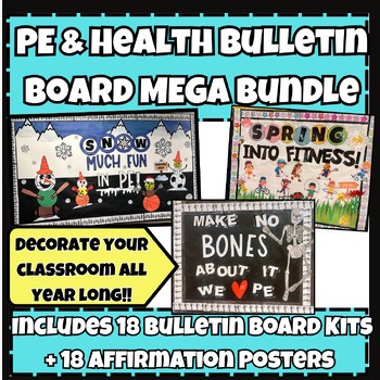 PE & Health Bulletin Board MEGA Bundle | 18  Displays   Affirmation Posters