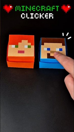 DIY MINECRAFT Steve & Alex Clicker! 💙🧡 Make Minecraft Paper Button Toy ⛏️💚 Fun & Easy Craft #diy