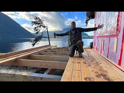 Finishing The Deck On My Off Grid Cabin!!! (Almost...)