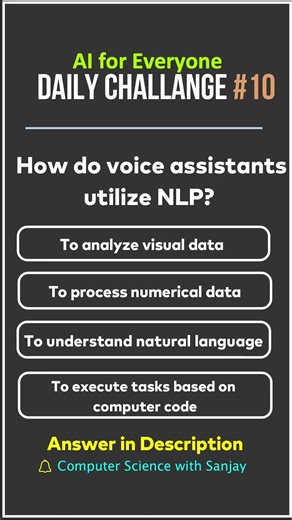 AI Daily Challenge 🧠 | How do voice assistants utilize NLP? | AI for All | part-10
