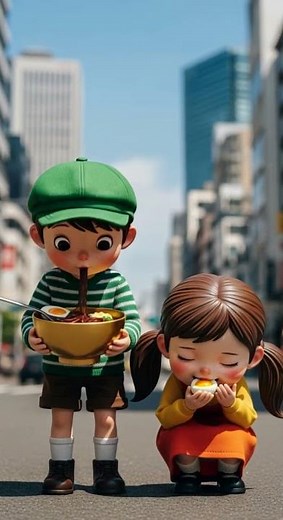 Squid Game AI Black bean noodles ASMR Crunchy sounds you cant miss #ASMR #SquidGame #Food