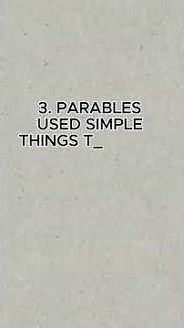 Why did Jesus speak in parables?