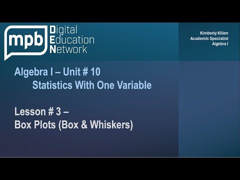 MPB Algebra I Unit 10 Lesson 3: Box Plots