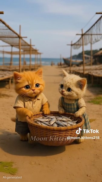 The rain-soaked road ruined the little piece of meat she worked so hard to get. #cute #cutebaby #foryou #virralvideo #aicat #virraltiktok #fyp #ai #virral