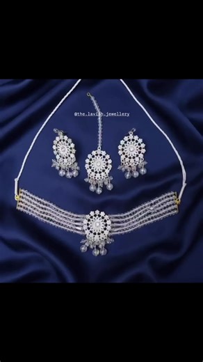 Silver whispers and crystal dreams. This jewelry set is stunning the silver filigree against that deep royal blue is a total mood.✨️ Price: 1,999 Dc: Free Shipping (Only in Lahore) (Order will be deliver within 5-7 working days.) Disclaimer: color may vary due to camera lens. Dm us to place your order. ●Follow us on tiktok: @the.lavish.jewellery ●Follow us on instagram: @the.lavish.jewellery ●Follow us on facebook: @thelavishjewellery ●Contact us on email: thelavishjewellery@gmail.com ●Visit our
