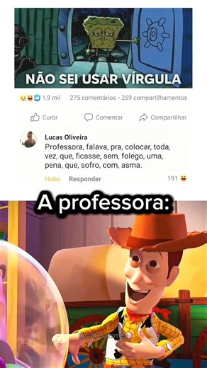 QUANDO O ALUNO NÃO SABE USAR VÍRGULA 😂🔥 #naoflopa