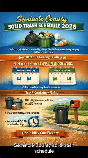 Seminole County Garbage Pickup 2026 🚨 Don’t Miss Your Collection Day