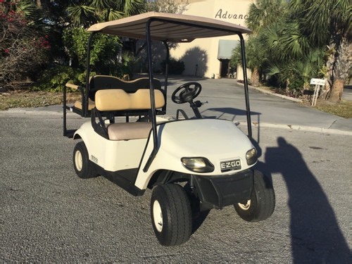 White 2015 GAS Ezgo txt 4 passenger flip seat golf cart lights turn signals  | eBay