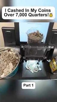 I cashed in my coins over 7000 quarters 💸💸💸