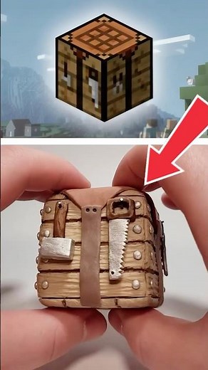 Crafting Table IRL - Minecraft Clay Art #shorts #Minecraft #ClaySculpture