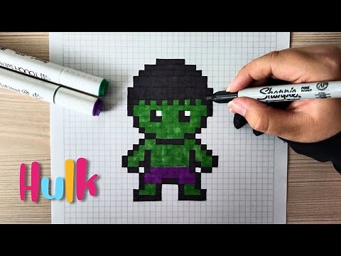 Como dibujar a HULK en PIXEL ART – Tutorial paso a paso